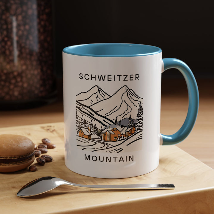 A beautifully designed Schweitzer Mountain Idaho mug featuring vibrant artwork. Perfect for coffee and tea lovers, it captures the stunning beauty of Schweitzer Mountain. Ideal for nature lovers and adventurers, this mug is durable and dishwasher safe.