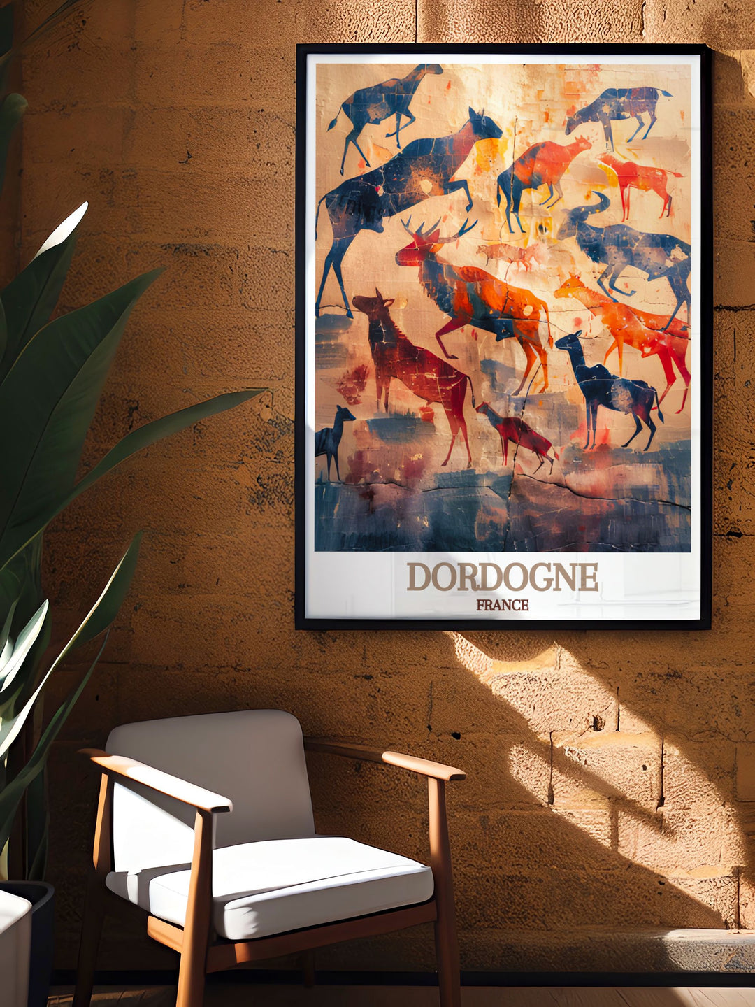 Dordognes rich historical landscape is depicted in this poster, celebrating its ancient sites and lush natural beauty, ideal for any art collection.