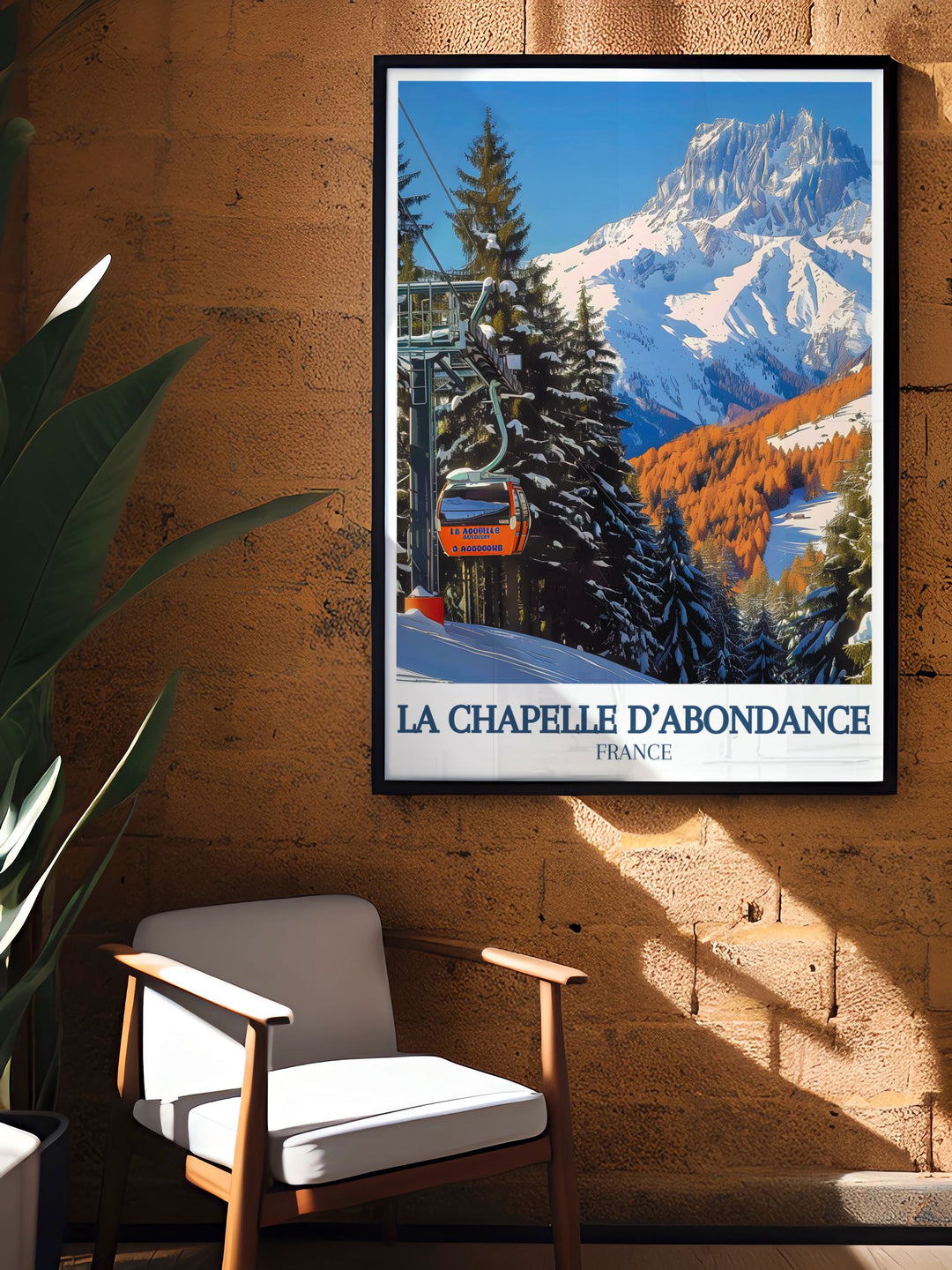 French Alps Ski Resort Poster featuring La Chapelle France and Dents du midi and Val d Abondance this beautiful artwork brings the charm of the Alps into your home