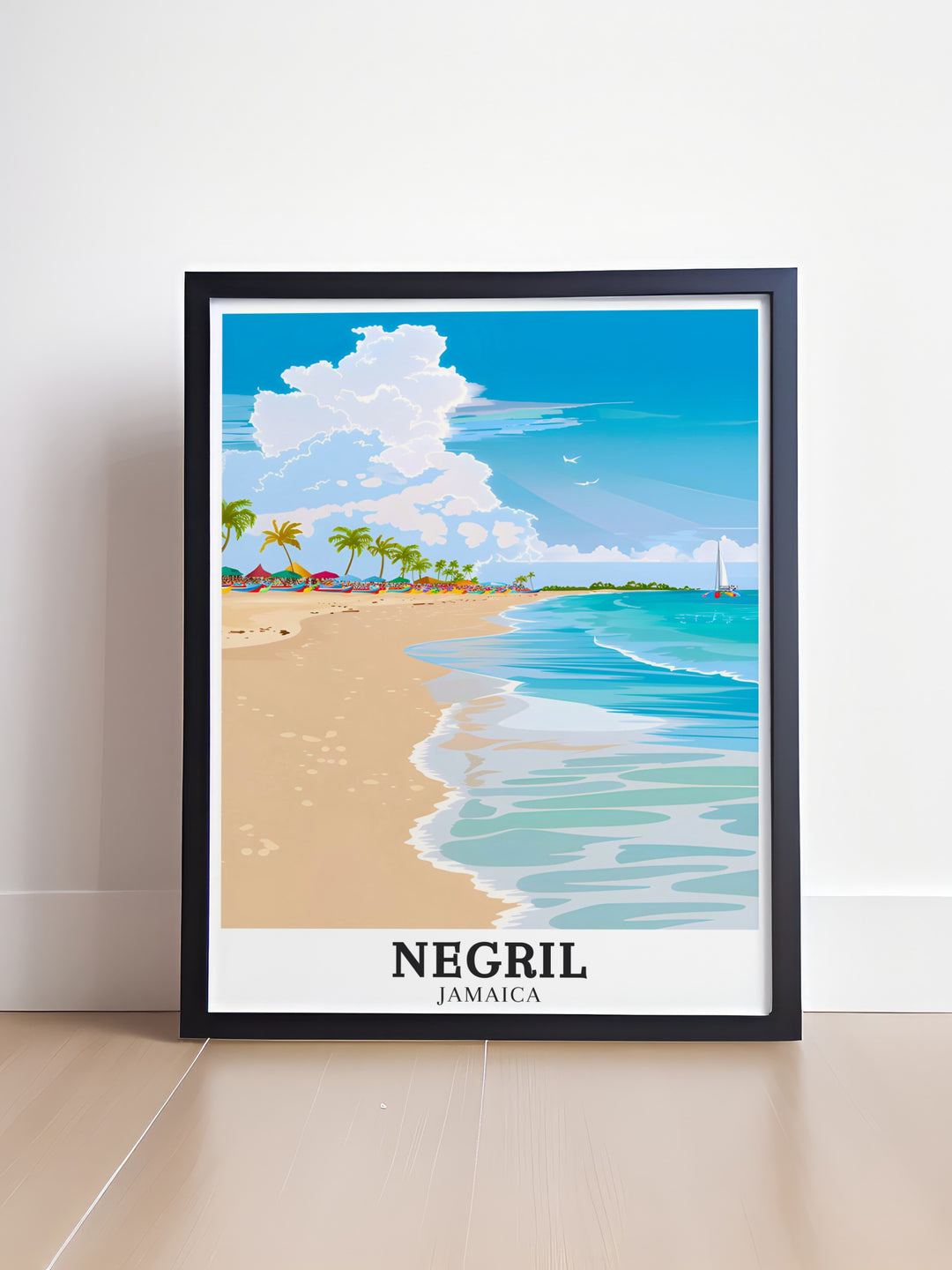 Seven Mile Beach canvas wall art depicting the pristine sands and majestic views of Negril along Norman Manley Blvd. These travel canvas prints are perfect for Caribbean art enthusiasts who appreciate natural beauty. Enhance your living space with Negril Wall Art that captures stunning views of the Caribbean Sea.