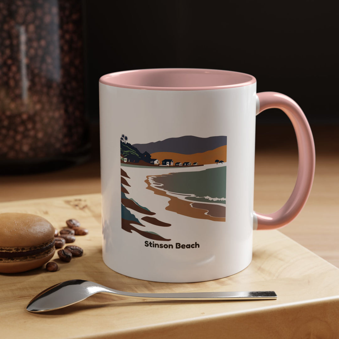 A Stinson Beach Mug capturing the beauty of the California coastline. Crafted from ceramic, this durable mug is microwave and dishwasher safe, making it an excellent gift for beach lovers or anyone who cherishes coastal landscapes.