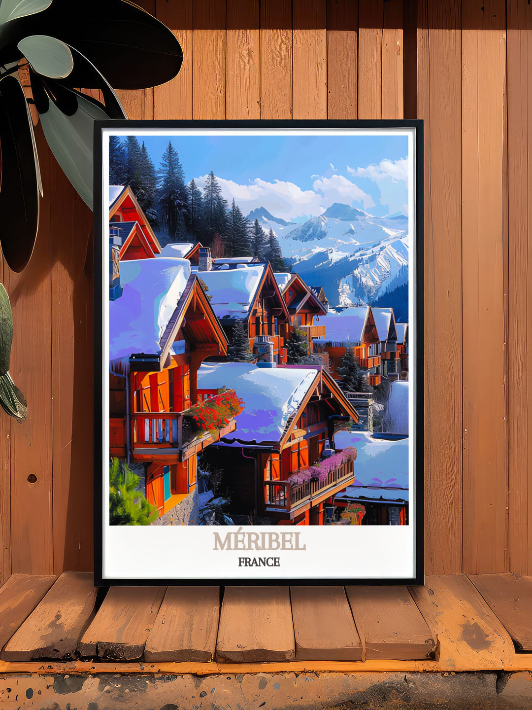 Bring the peaceful charm of Méribel Village into your home with this travel poster, capturing its serene atmosphere and scenic beauty, ideal for any alpine enthusiast.