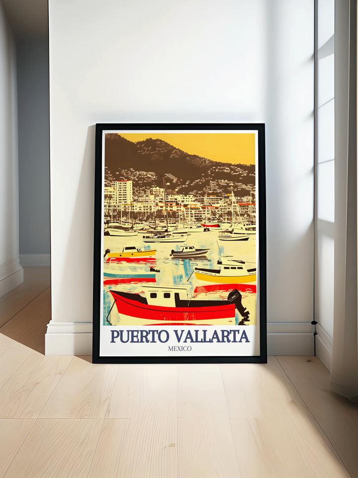 Puebla Print showcasing vibrant street scenes and colonial architecture perfect for any room paired with Puerto Vallarta Marina Pacific Ocean stunning prints ideal for adding a touch of elegance to your home decor