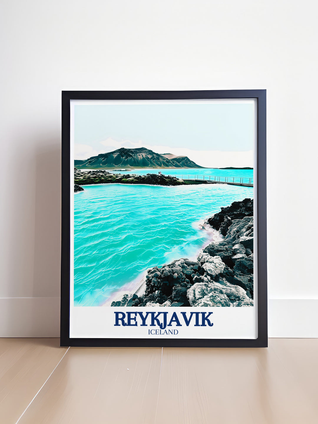 Reykjavik vintage poster showcasing the citys eclectic mix of old world charm and modern energy. This custom print is perfect for travelers, art enthusiasts, and those with a love for Icelandic culture.