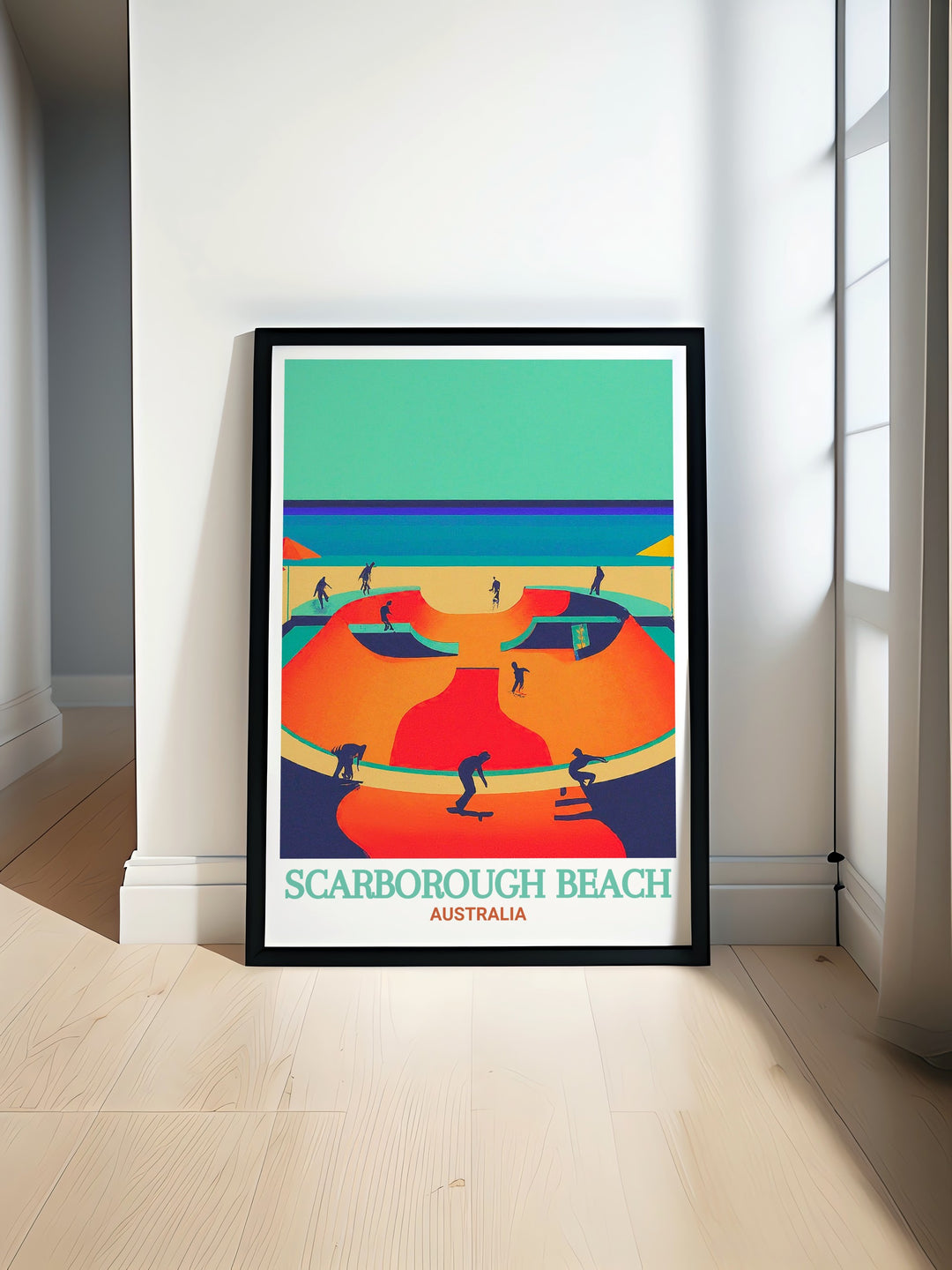 Scarborough Skate Park art brings the vibrant energy of Australias coastal life into your home perfect for Australia Wall Art and Scarborough Decor that adds a modern touch to any room whether you prefer framed prints or contemporary designs