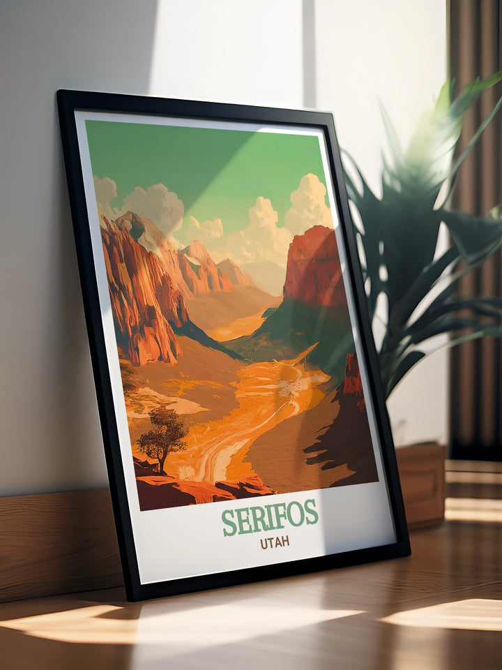 Experience the majesty of Zion National Park with this Springdale Poster, featuring the stunning landscapes that make this region one of the most beloved in the United States.