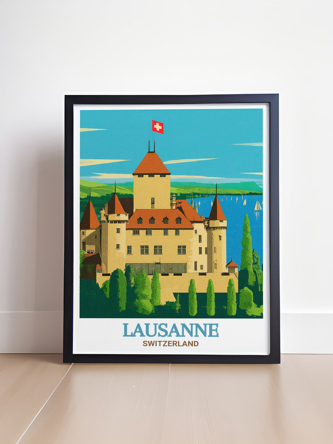 Celebrate Switzerlands rich cultural heritage with this art print of Château dOuchy, showcasing the architectural beauty and historical significance of Lausannes iconic castle.