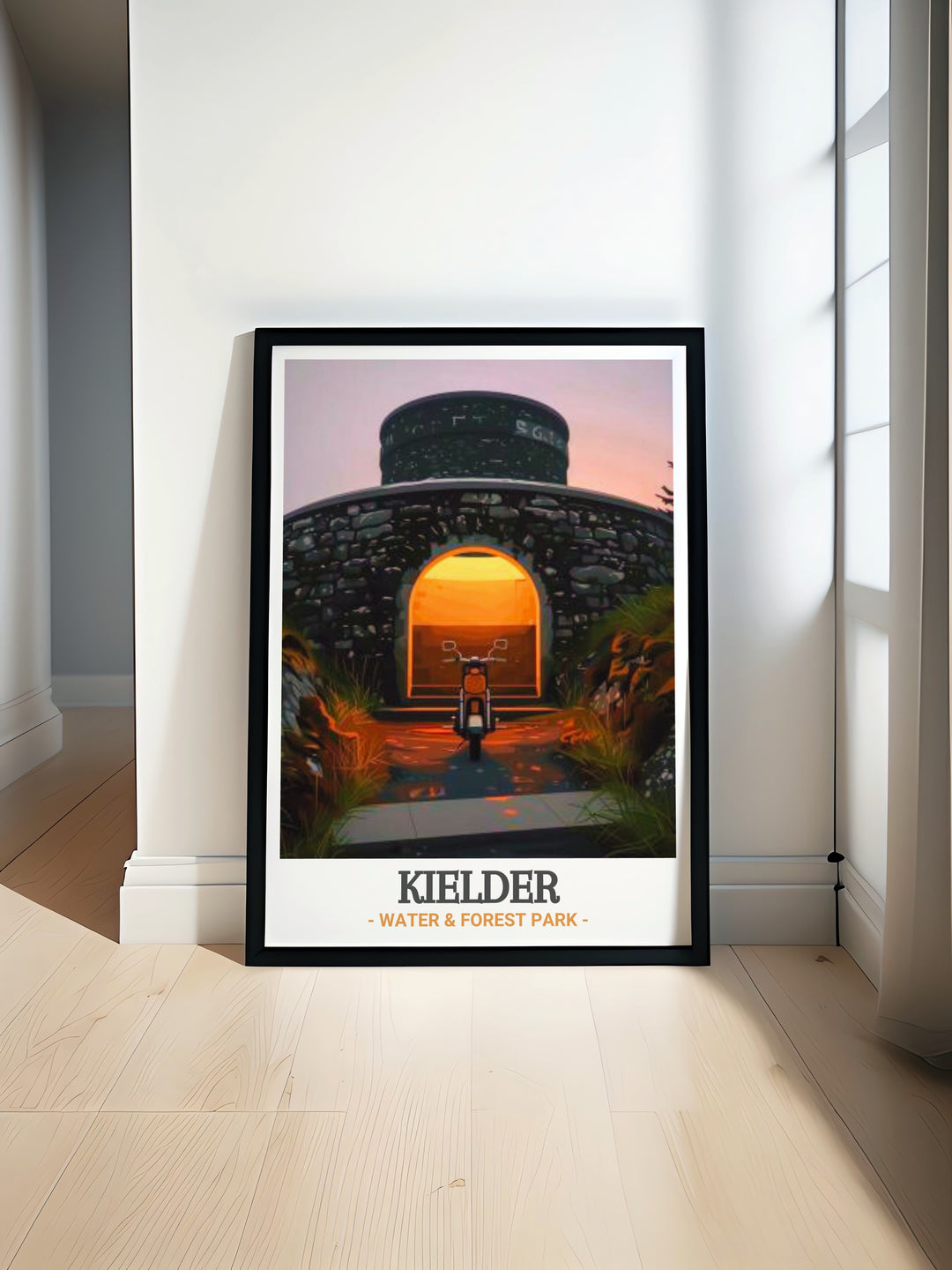 Kielder Skyspace travel poster, showcasing the serene landscapes and artistic brilliance of this unique landmark. This print captures the essence of Kielder Skyspaces beauty, perfect for enhancing your home decor with a touch of artistic and natural splendor.