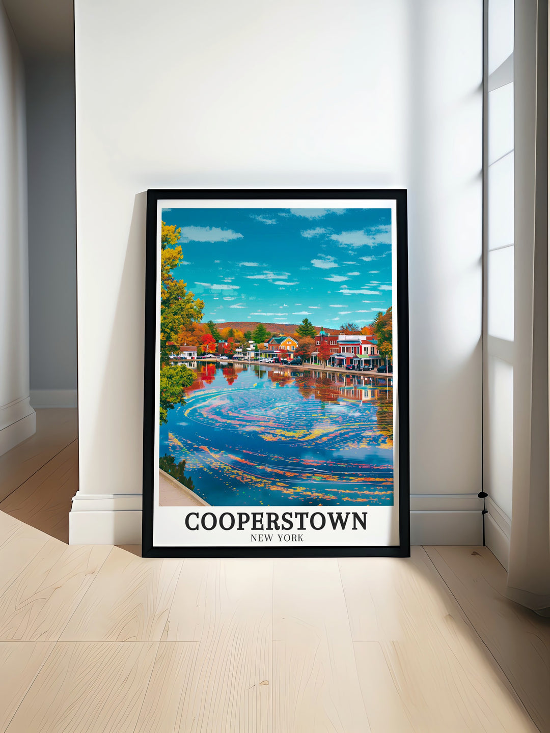 Enjoy the calm and beauty of Otsego Lake with this framed art print, which showcases the natural landscape and peaceful waters of one of New Yorks most beloved lakes. Perfect for adding a touch of serenity to your home decor.