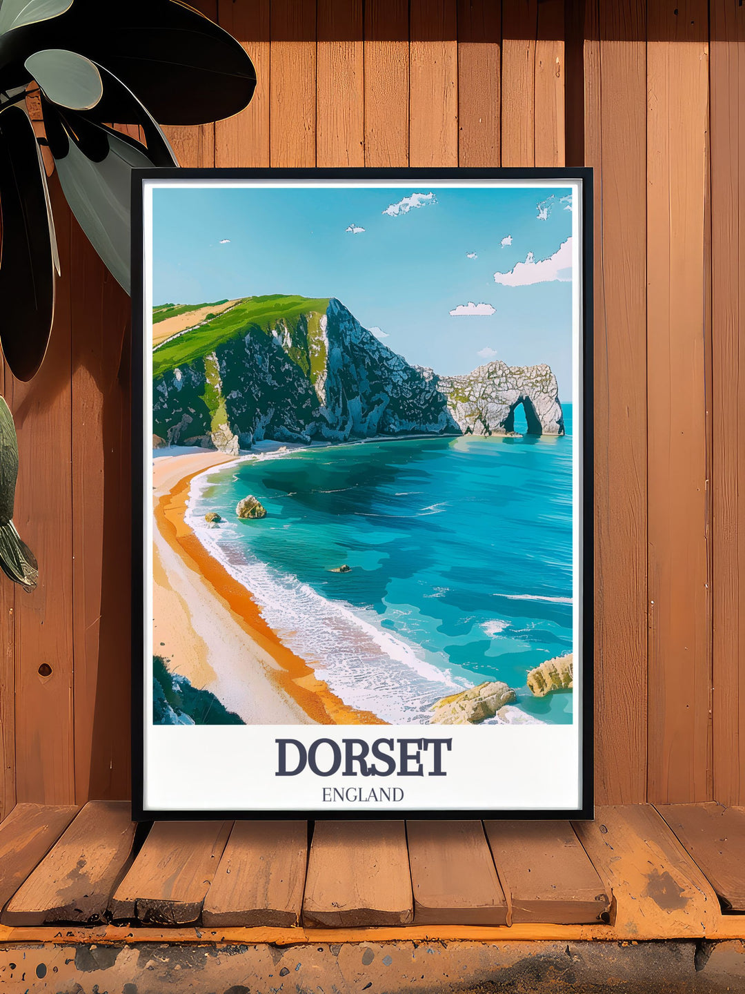 This art print of the Jurassic Coast showcases the breathtaking views and geological wonders of Dorset, making it a standout piece for any decor.