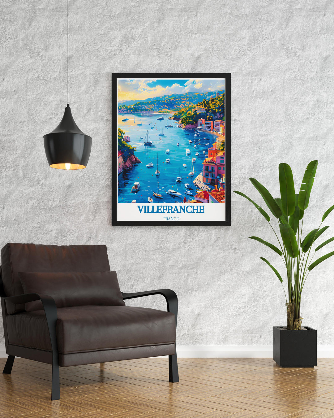 Villefranche sur Mer Harbor framed prints offer a sophisticated addition to your wall decor The serene views of the harbor combined with the vibrant colors of the French Riviera make this artwork a must have for any home looking to capture the charm of Villefranche