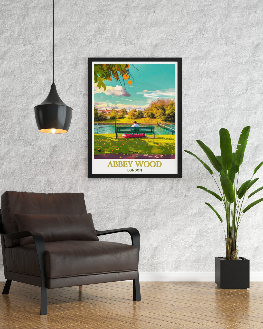 Abbey Wood London print featuring Bostall Gardens and the surrounding South East London landscapes a perfect wall decor piece for those who love to explore the citys hidden natural treasures and historic sites