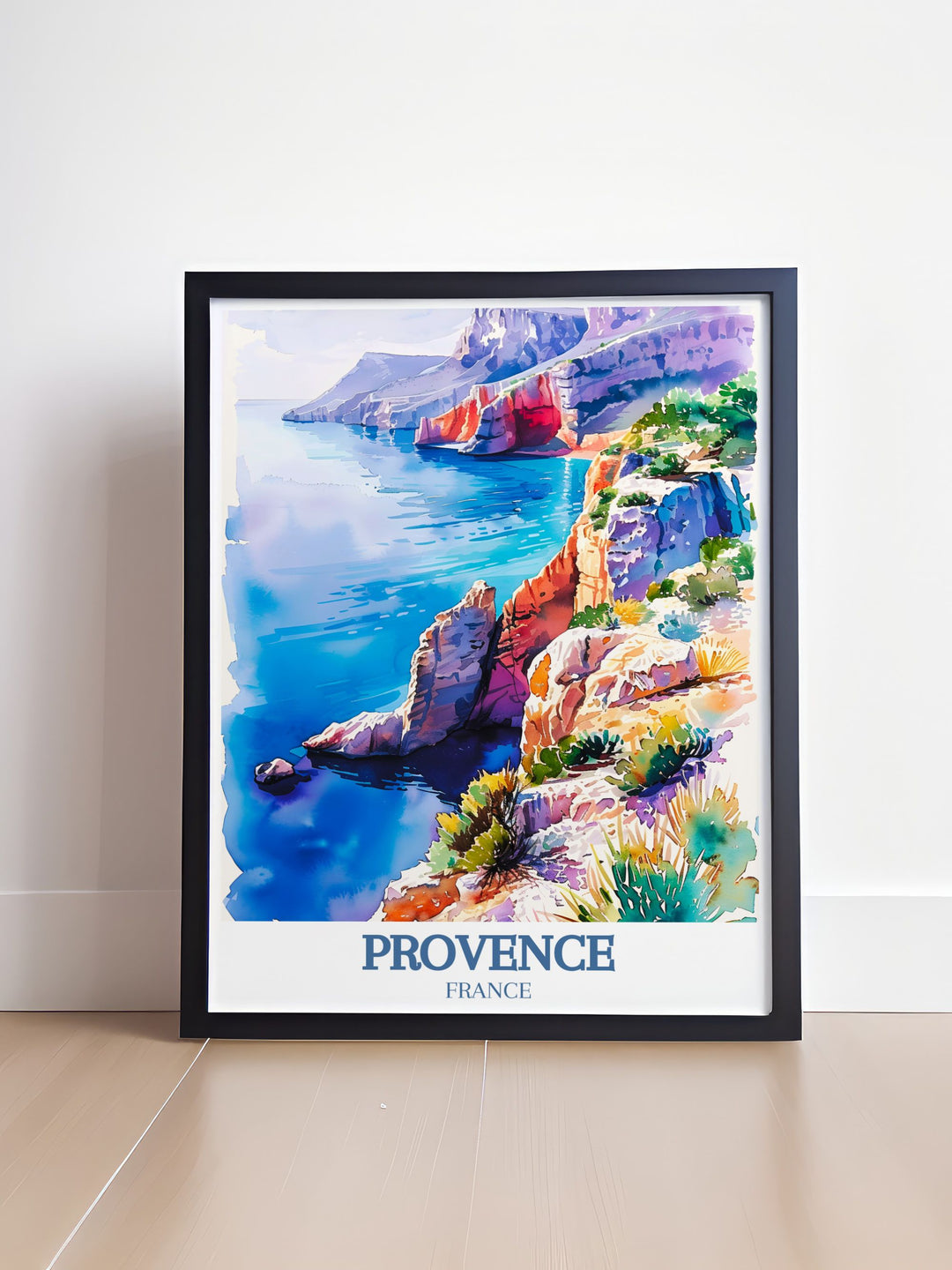 Enhance your space with our Provence Artwork featuring Calanque de Sugiton cliffs and Cap Canaille stunning prints that bring the charm of France to your home living decor.