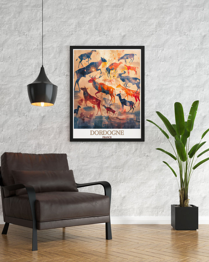 This art print of the Lascaux Caves showcases the fascinating prehistoric art, making it a perfect piece for adding a touch of ancient history to your decor.