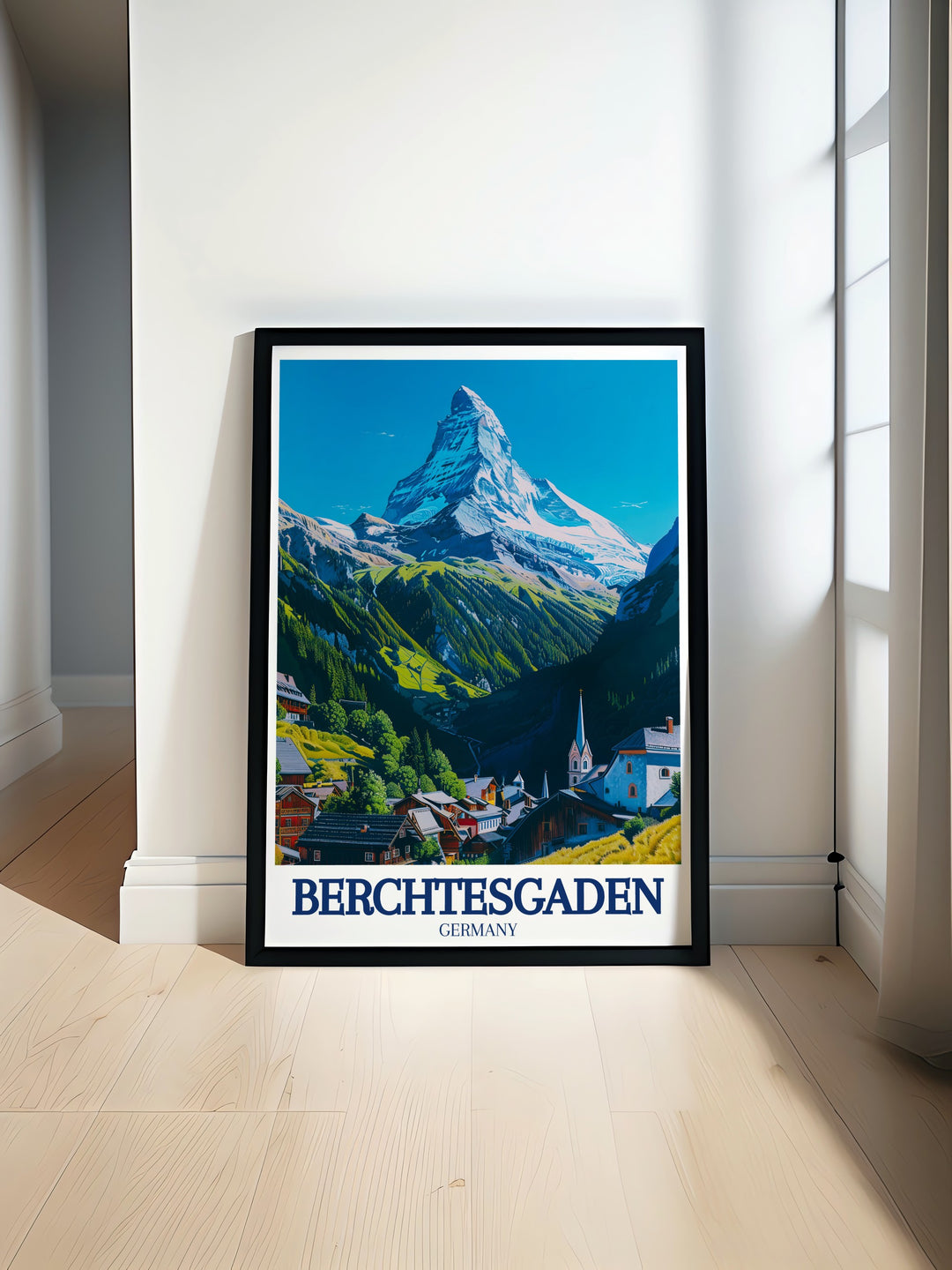 Featuring the dramatic Watzmann mountain and the peaceful surroundings of Ramsau Village, this wall art print captures the essence of Bavarias most scenic landscapes. Perfect for travel enthusiasts and alpine adventurers, its a beautiful addition to any wall.