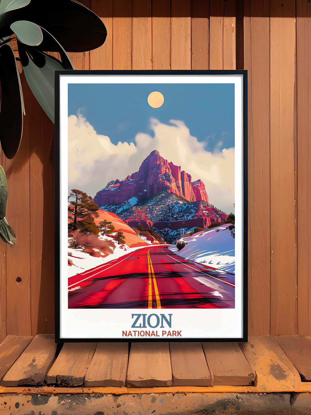 Zion Canyon Scenic Drive stunning print depicting the majestic landscapes of Zion National Park. Great for modern home decor and an excellent choice for unique traveler gifts.