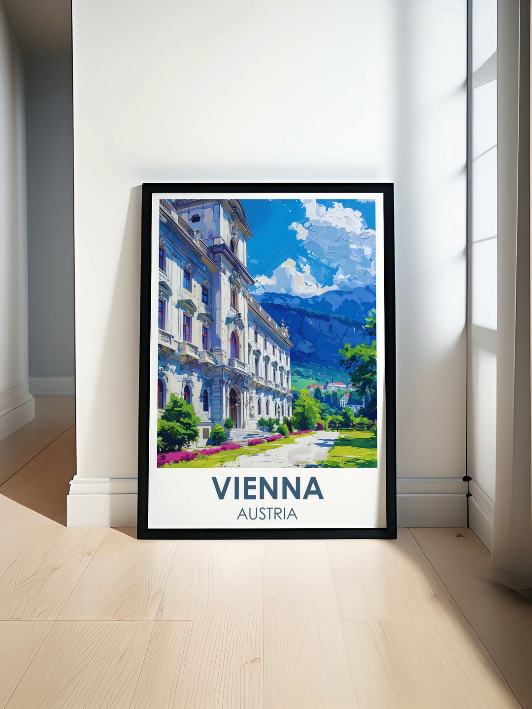 Vienna Print featuring the stunning Belvedere Palace showcasing its majestic architecture and lush gardens perfect for adding a touch of elegance to your home decor an ideal gift for lovers of Vienna and Austrian culture