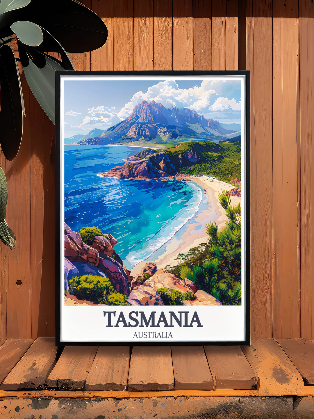 Wineglass Bay Hazards Range artwork brings the serene landscapes of Tasmania into your home. These stunning prints are perfect for elegant home decor and Australia travel art. Elevate your space with these beautiful Tasmania prints.