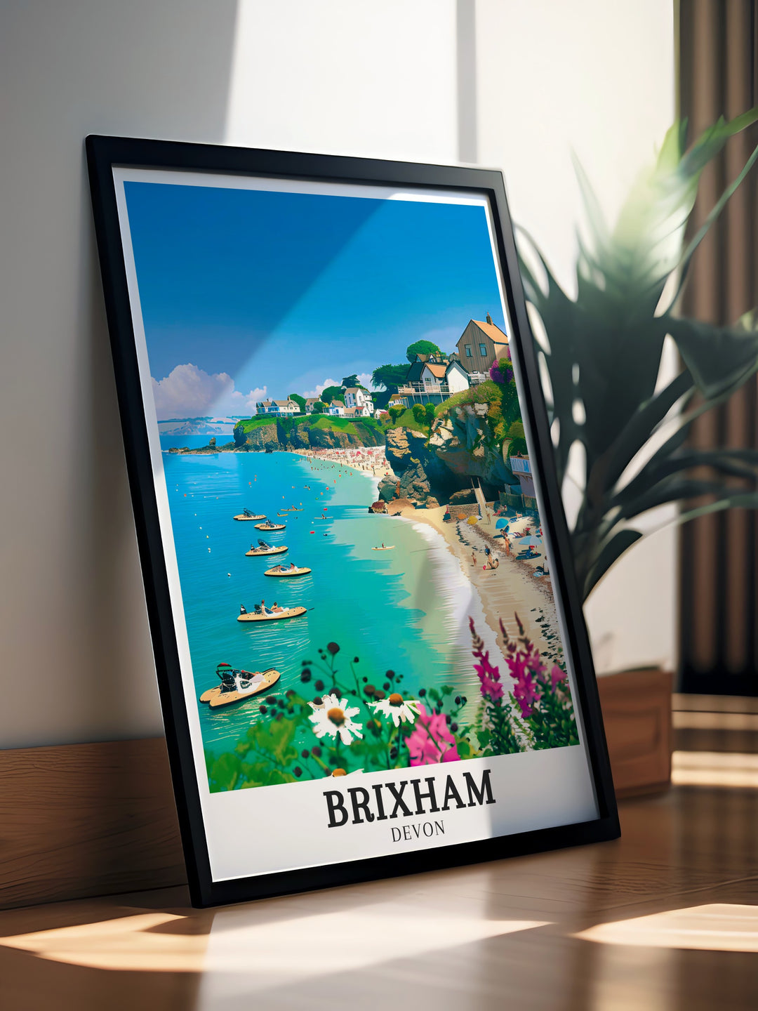 This Brixham Beach Travel Print captures the quiet charm and coastal beauty of one of Englands most beloved towns, making it the perfect addition to any art collection.