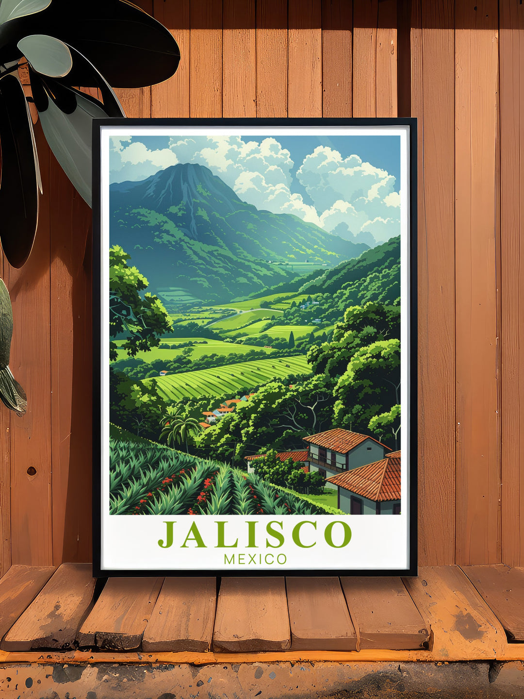 This stunning art print features Jaliscos iconic Tequila Landscape, with the blue agave fields set against the Mexican countryside. Ideal for any traveler or art lover, this print adds a touch of Mexican culture to your home decor.