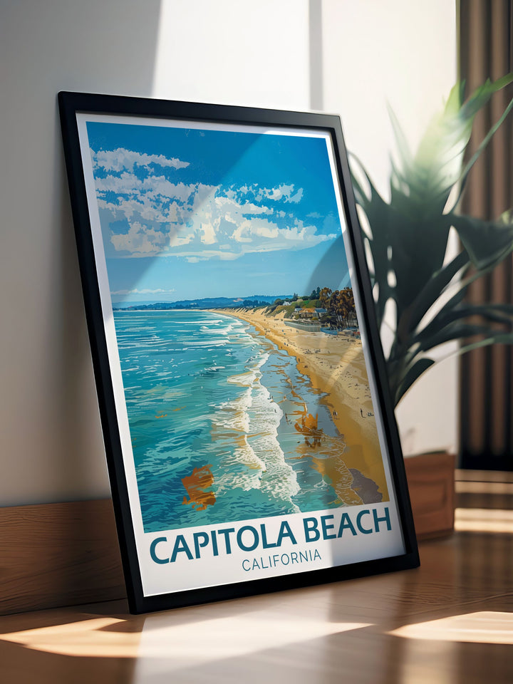 Captivating Capitola Beach Prints bringing the coastal allure of California into your living space perfect for adding a touch of elegance and tranquility to your home decor suitable for all decor styles from modern to vintage