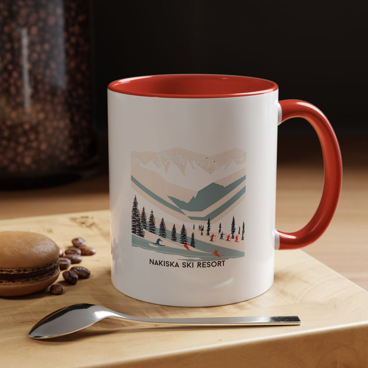 The Nakiska Ski Area mug captures the thrill of skiing with a vibrant design of Canada’s Nakiska Ski Area. Ideal for hot beverages, this ceramic mug is microwave-safe and dishwasher-safe for practical use.