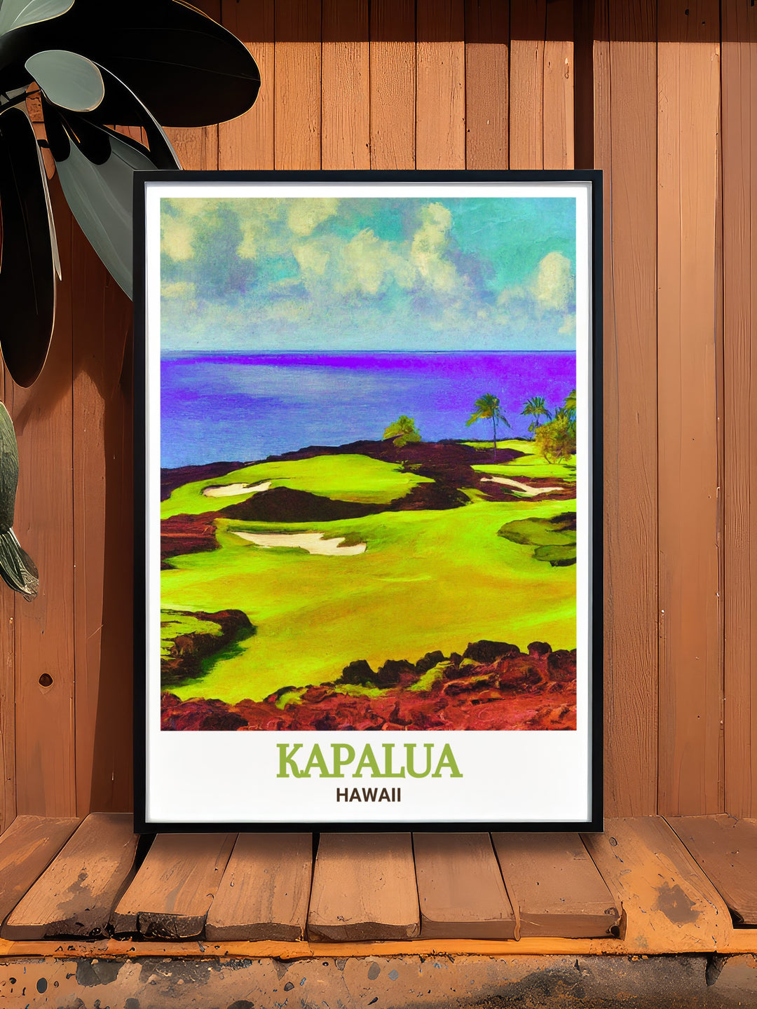 Hawaii poster featuring Kapalua golf course and The Bay Course offers a unique blend of serene landscapes and vibrant colors perfect for those looking to enhance their home decor with a touch of Hawaii this vintage poster is an ideal choice for personalized gifts and wall art