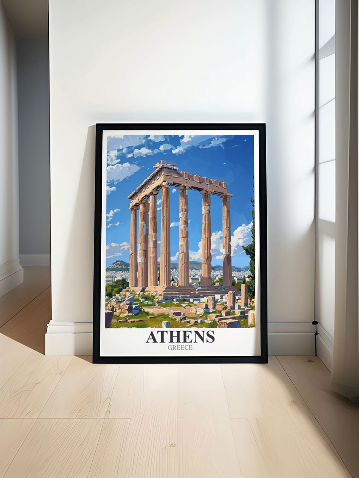Athens Wall Art featuring Templeof Olympian Zeus showcasing the majestic ruins of ancient Greece perfect for home decor and traveler gifts adding a touch of historical elegance to any space and celebrating Greek heritage