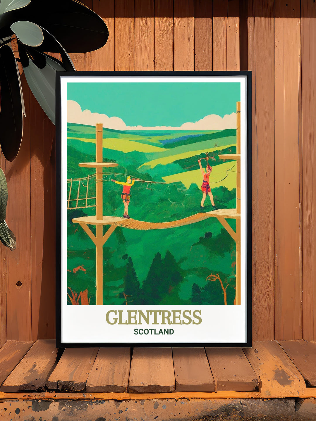 Glentress Poster featuring Go Ape Peebles perfect for those who love mountain biking and Scotlands iconic trails this cycling wall art adds an exciting touch to any space whether as part of modern decor or as a thoughtful gift for outdoor lovers