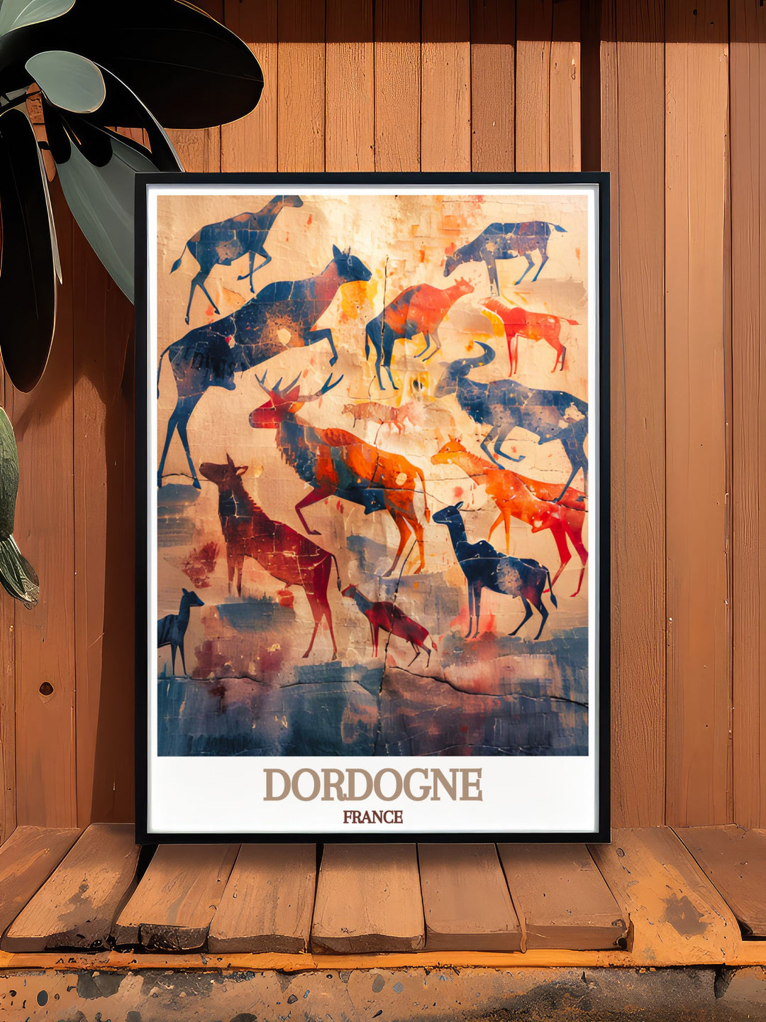 The serene beauty of Dordogne and its prehistoric wonders are beautifully illustrated in this travel poster, capturing the essence of French heritage.