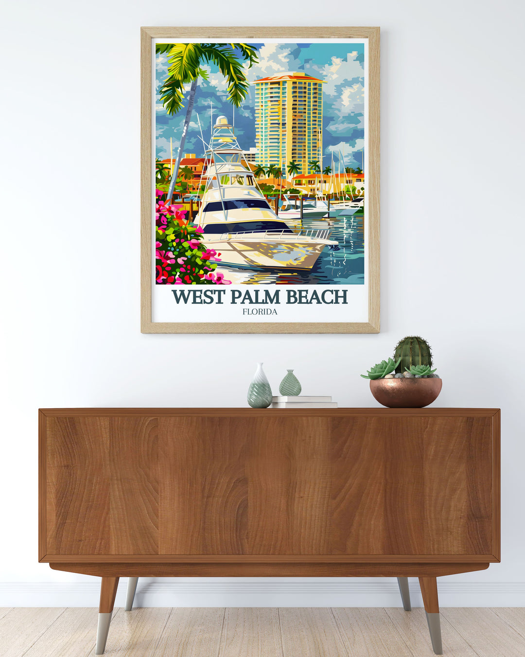 West Palm Beach art print featuring Palm Harbor Marina South Florida this stunning Florida travel print is the perfect gift or addition to any home combining modern decor with the tropical vibes of Palm Harbor Marina and its beautiful surroundings