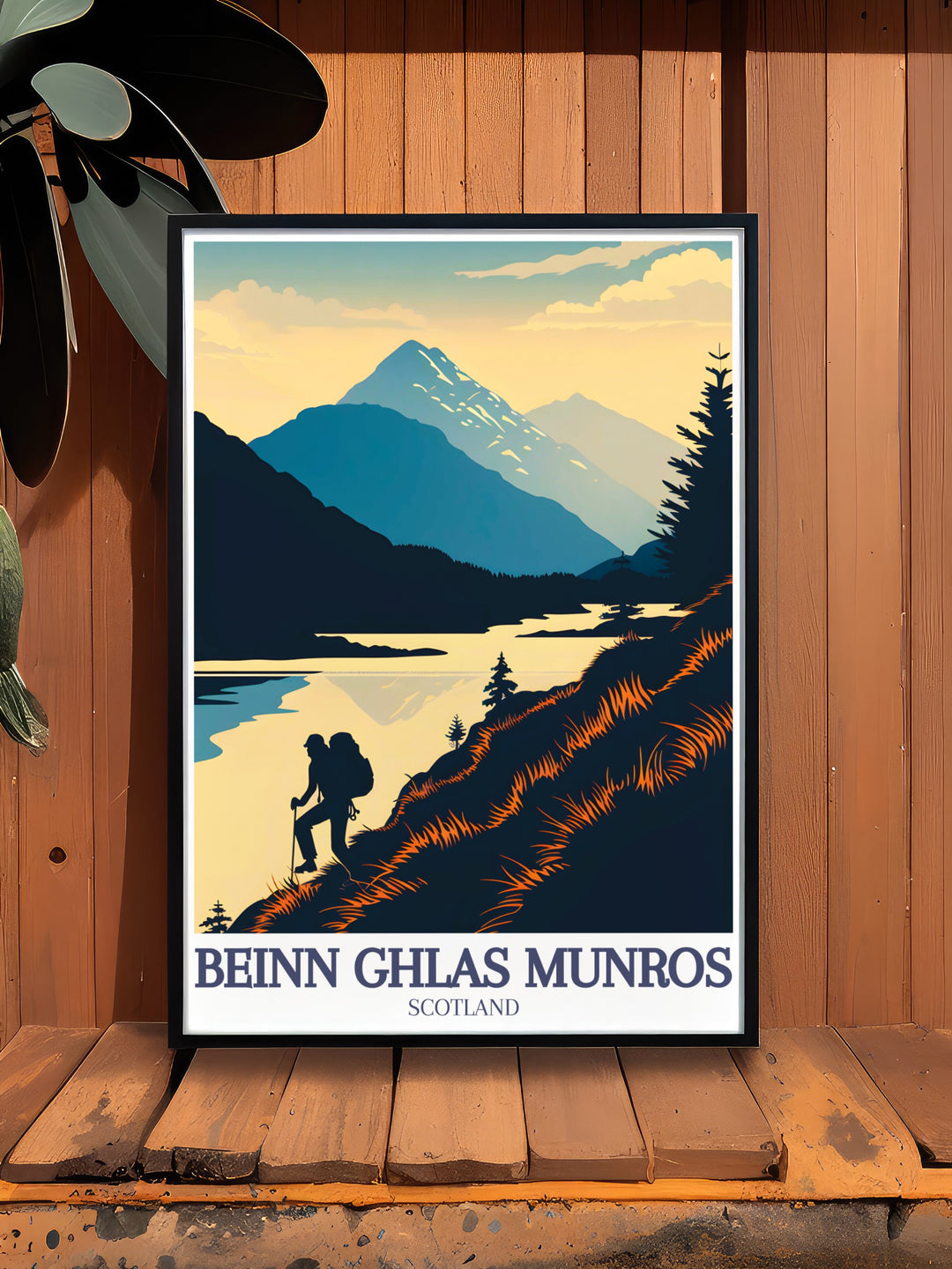 Beinn Ghlas and Ben Lawers wall art with Loch Tay displaying the breathtaking vistas of the Scottish Highlands. Ideal for Munro bagging enthusiasts and home decor.
