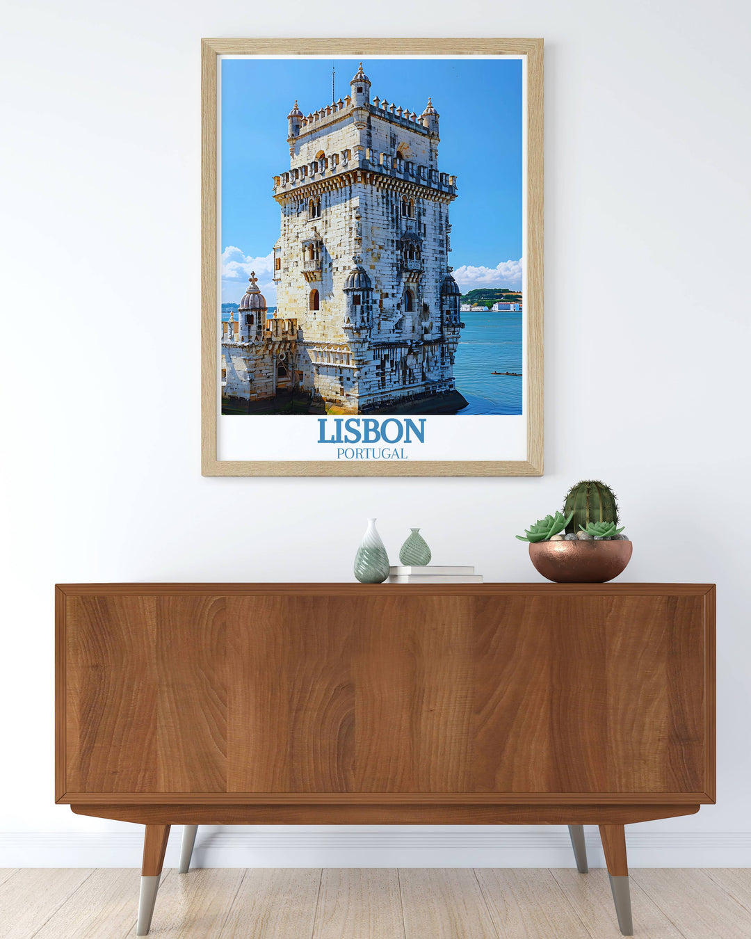 Modern Belem Tower Torre de Belem Artwork featuring the intricate details and grandeur of this famous Portuguese landmark ideal for adding sophistication to any room.