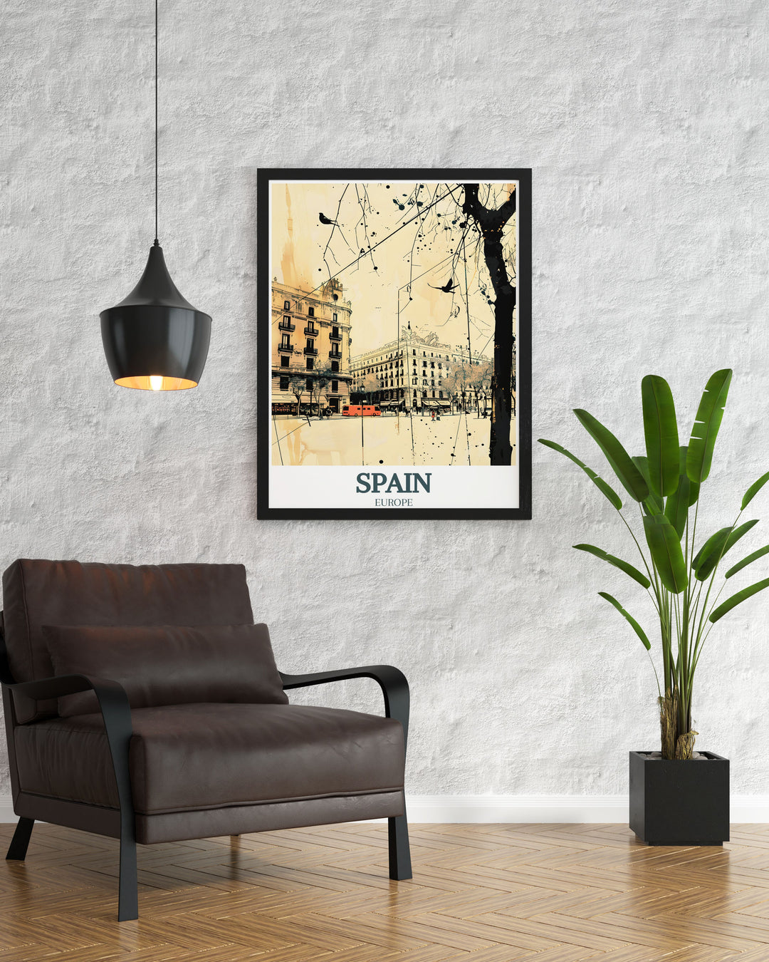 Elegant Spain wall art showcasing La Rambla Liceu Theatre ideal for sophisticated home decor and memorable gifts for mom dad or boyfriend