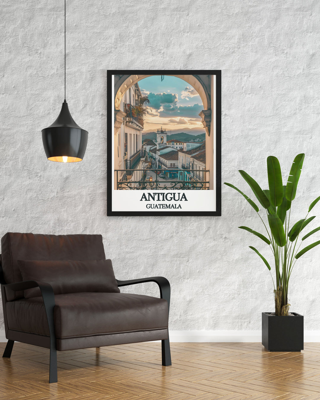 Black and white artwork of Antigua Guatemala Cathedral offering a modern take on a historical landmark perfect for adding character to any room or as a special gift for art lovers