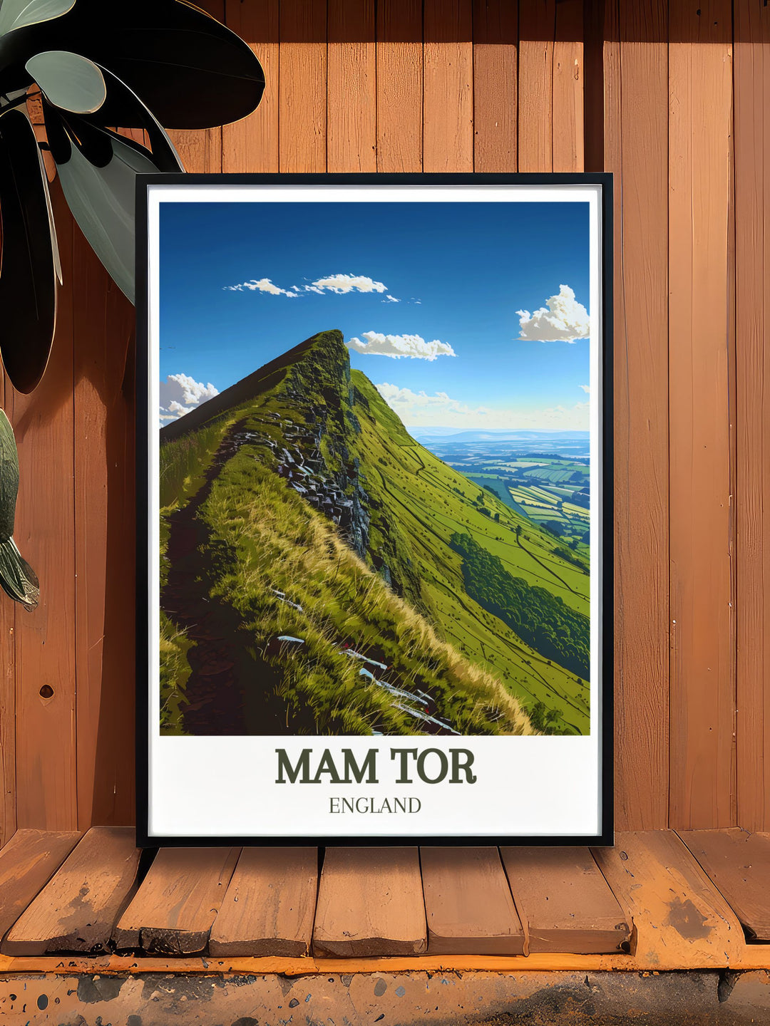 The Great Ridge art print highlighting Mam Tor summit and the stunning Peak District scenery ideal for creating a sophisticated living room decor or as a unique gift for outdoor enthusiasts