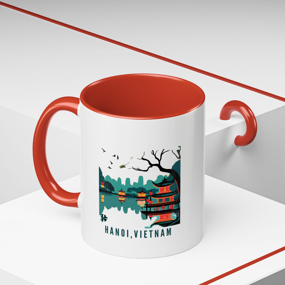 Celebrate Vietnam’s beauty with this Hanoi mug featuring detailed artwork of the city. Made from ceramic and dishwasher-safe, it is ideal for showcasing your love for Hanoi while enjoying your favorite drinks.