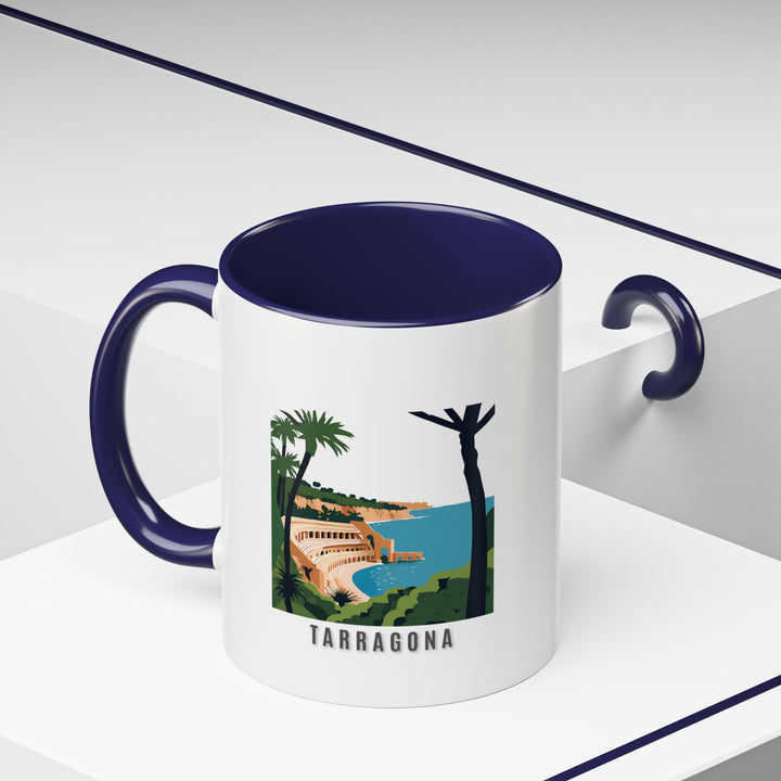 This Tarragona Spain mug highlights the citys beauty with intricate artwork of citys iconic landmarks. Dishwasher and microwave safe, it is the perfect gift or personal keepsake for those who appreciate Spanish charm and design inspired by Tarragona.