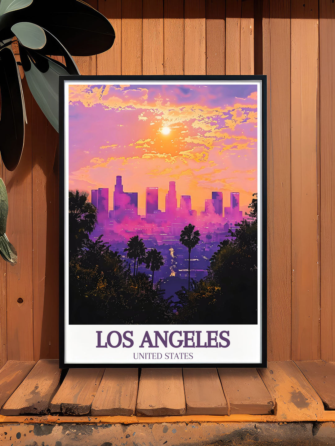 Los Angeles skyline wall art depicting the vibrant Downtown area a must have for those who appreciate modern prints and contemporary decor adding a touch of Californian spirit to your home or office space