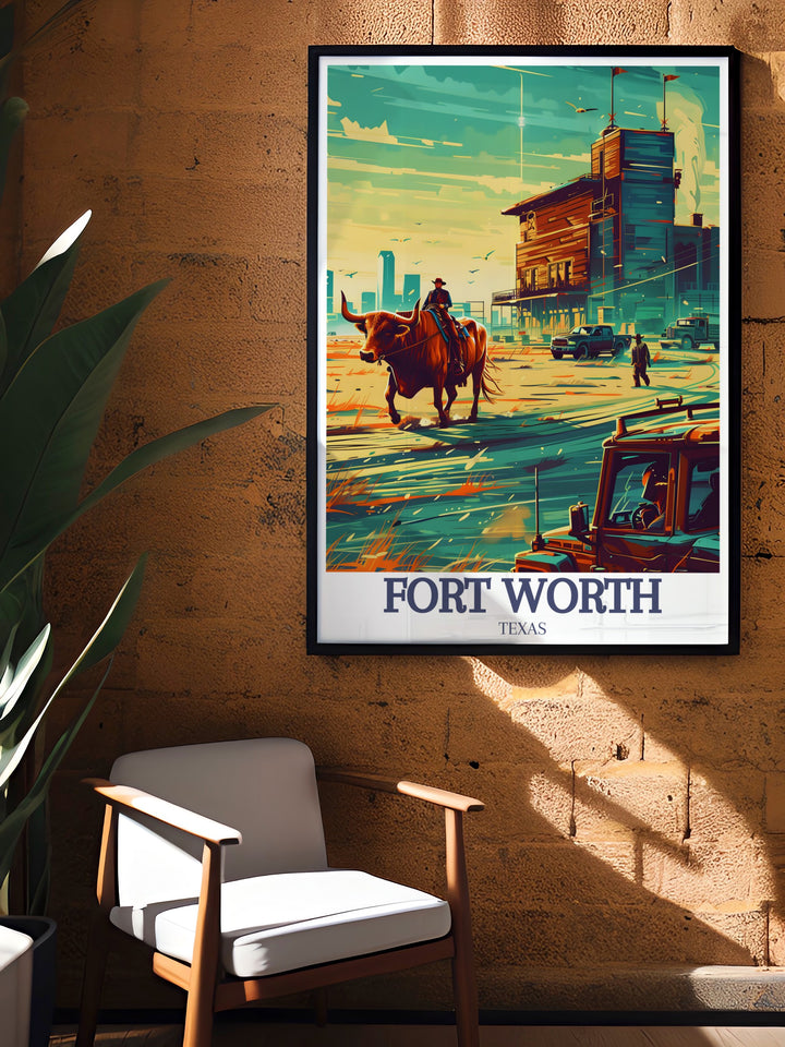 This Fort Worth wall art is a stunning depiction of the citys skyline, including Sundance Square. With its beautiful blend of modern and historic architecture, its the perfect piece for anyone who appreciates urban landscapes and Texan culture.