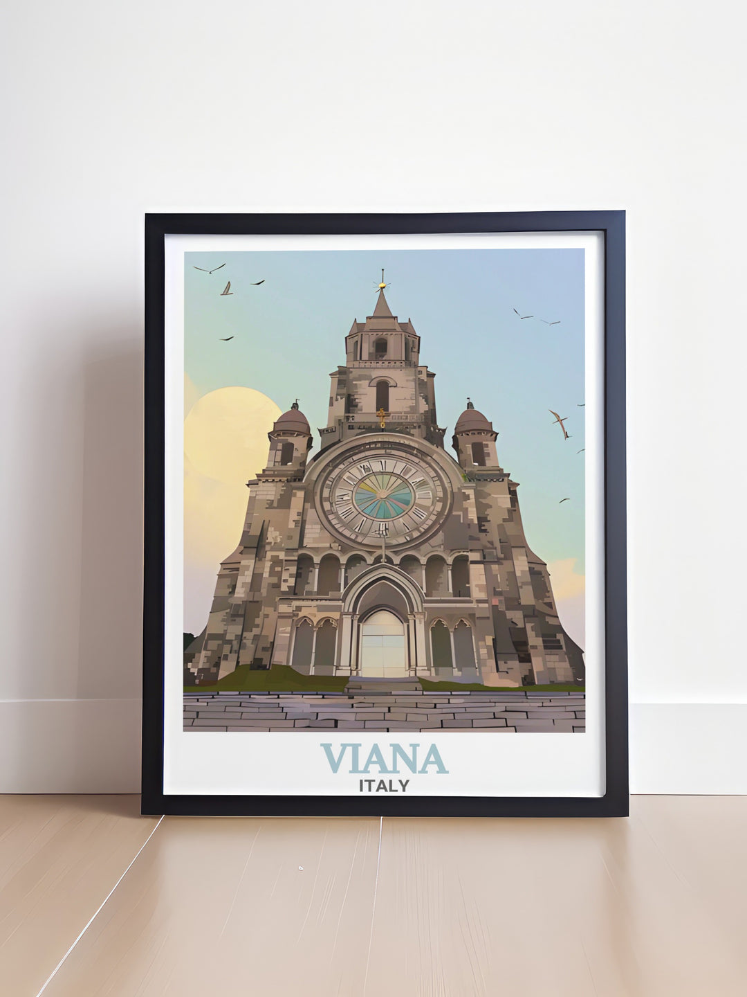 Viana Castelo print and Turin Cathedral artwork provide a unique decor option combining Portugal travel art and Italian landmark prints making it an ideal addition to any room for lovers of culture and history looking to enhance their space.