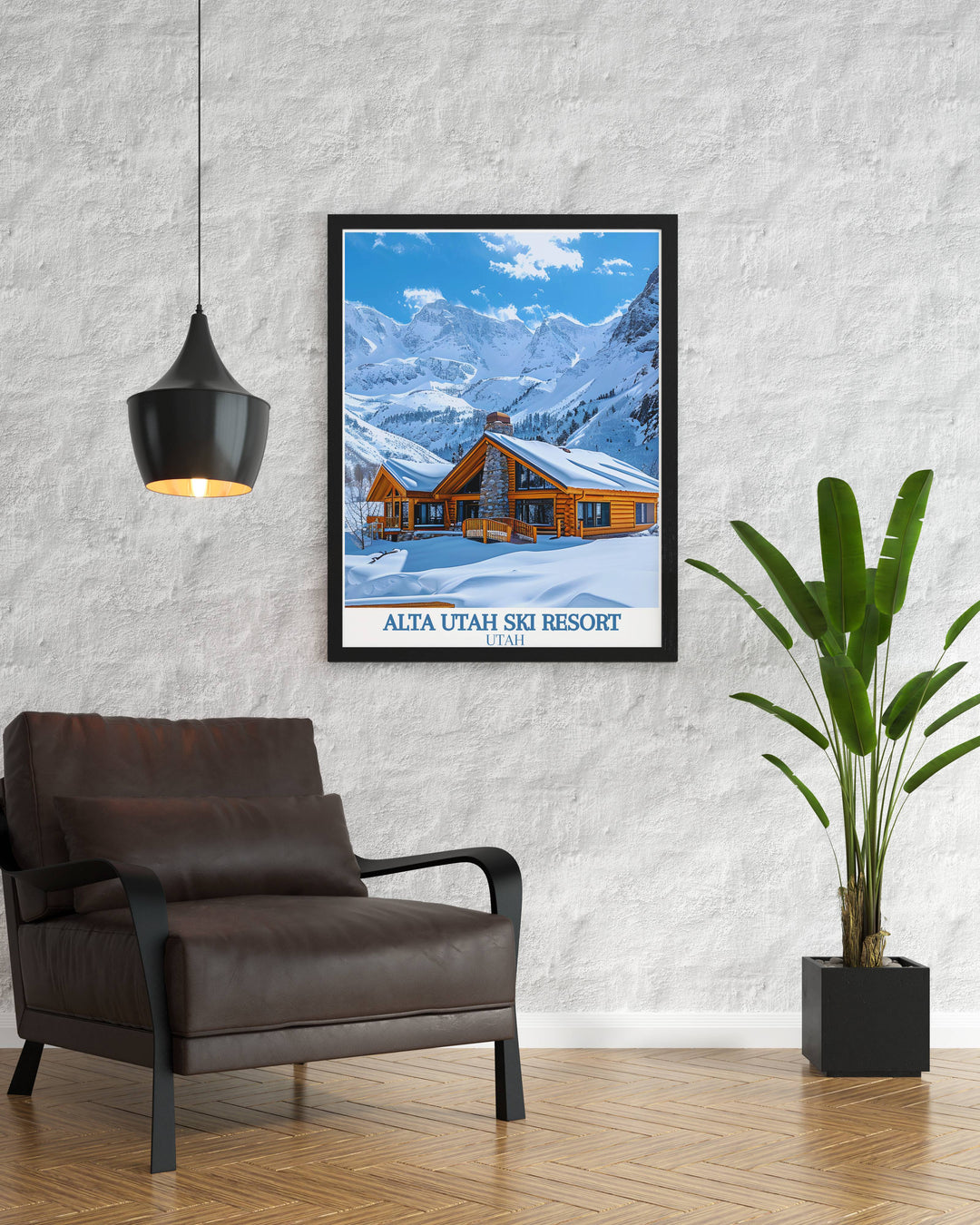 Rustler Lodge Stunning Living Room Decor featuring breathtaking views of Rustler Lodge and Alta Utah framed prints that add a touch of natures beauty to your home decor perfect for any wall