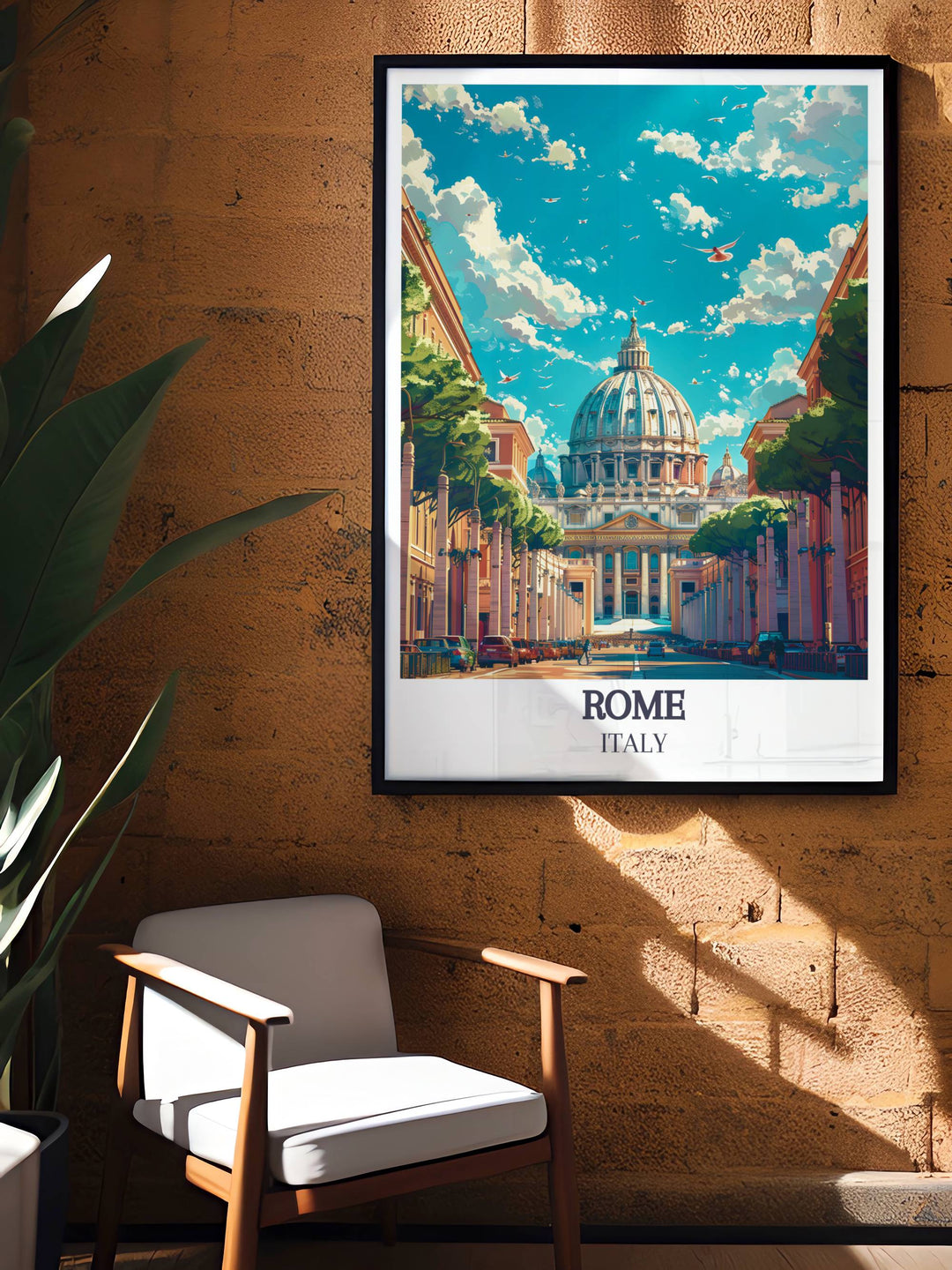 Beautiful Vatican City Italy Print illustrating the majestic beauty of Rome. This artwork serves as an excellent home decor piece and a thoughtful gift for those who love travel and art.