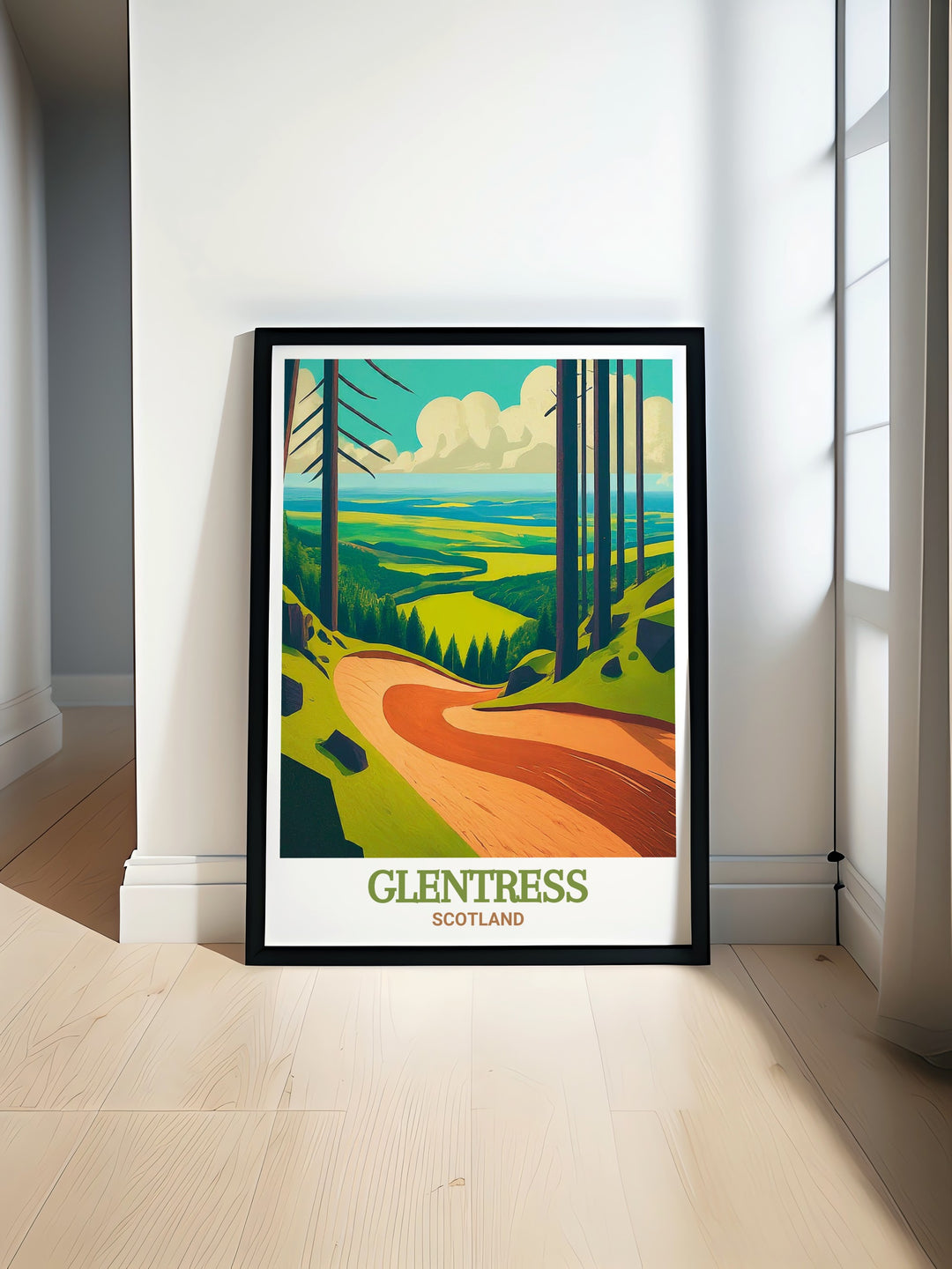 Glentress Mountain Bike Trails art showcasing the stunning MTB trails of Scotland perfect for anyone who loves outdoor adventure this cycling wall art adds an exciting touch to your home decor or makes an ideal gift for mountain bikers and trail enthusiasts