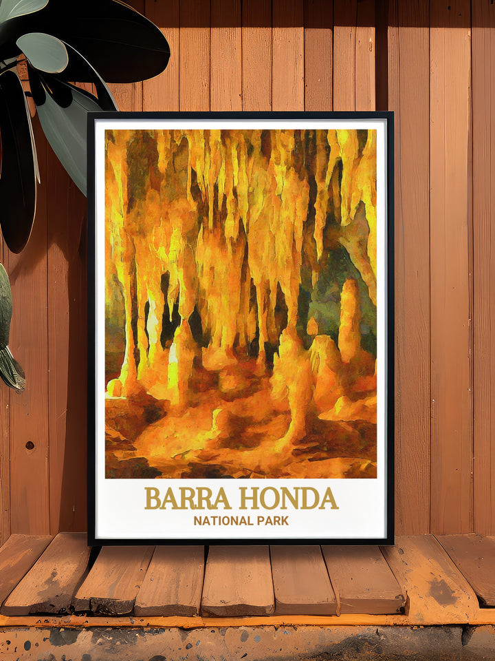 Costa Rica Framed Art displaying the vibrant and diverse beauty of Costa Rica, focusing on the natural wonders of Barra Honda National Park and La Trampa Cave. This print is an excellent choice for enhancing your home decor or as a thoughtful gift for nature enthusiasts.