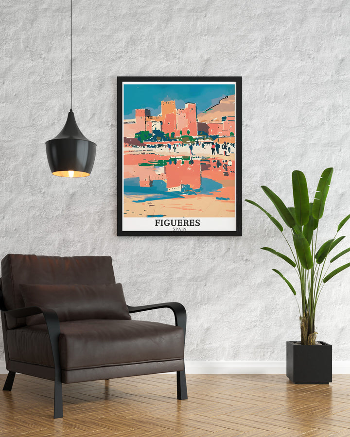 The architectural beauty of Figueres Castle is stunningly captured in this wall art print. With intricate detailing and a bold, striking design, this artwork is perfect for those who appreciate the elegance of historical buildings and want to add a touch of Spanish history to their space.