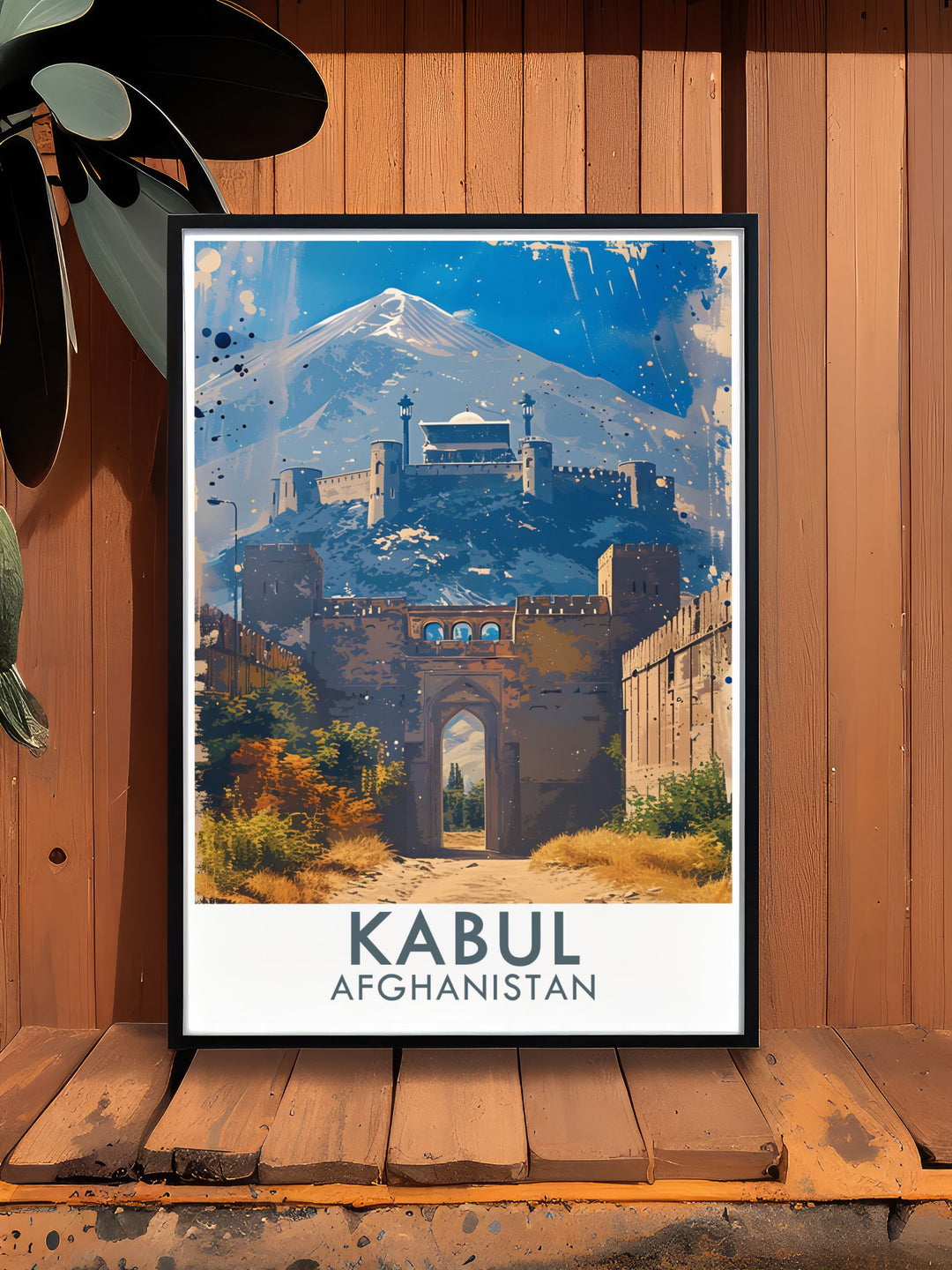 An art print of the Kabul Citadel, reflecting its role as a symbol of Afghan resilience and history. The fine line design emphasizes the fortresss architectural beauty, ideal for enhancing your living room decor.