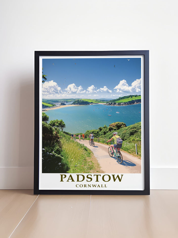 Tintagel Cornwall and Padstow Estuary and Camel Trail prints offering breathtaking views of Cornwall perfect for modern decor and travel poster collections stunning Padstow Harbour scene bringing the charm of Cornwall into your home