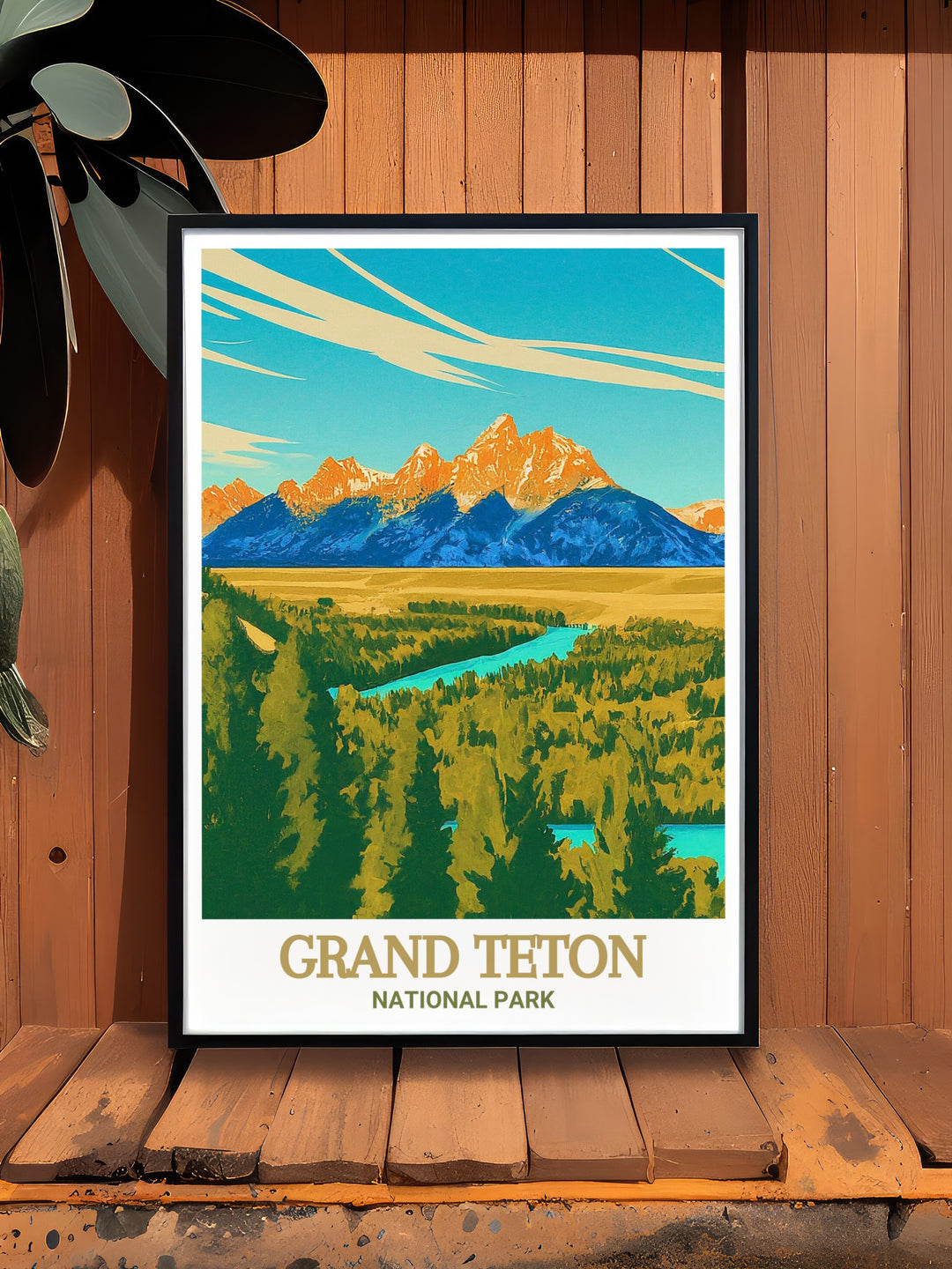 A stunning Snake River Overlook poster featuring the Teton Range, bringing the rich natural beauty of Grand Teton National Park into your home. The detailed artwork is perfect for creating a focal point in any room, celebrating the majesty of one of Americas most beloved landscapes.