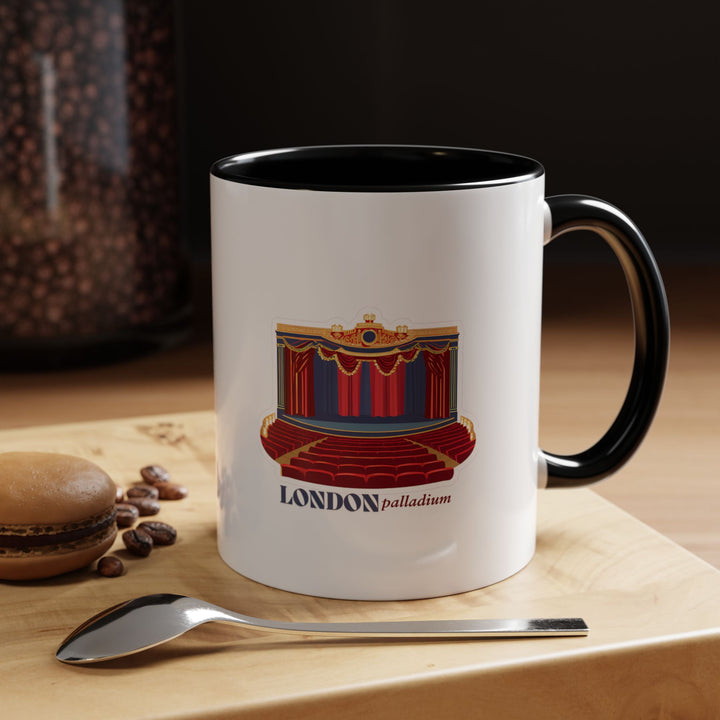 A high-quality London Palladium mug designed for collectors and theater enthusiasts. Featuring colorful artwork of the historic venue, it is dishwasher-safe, microwave-safe, and makes an elegant addition to any home or a thoughtful gift for fans of London’s theater scene.